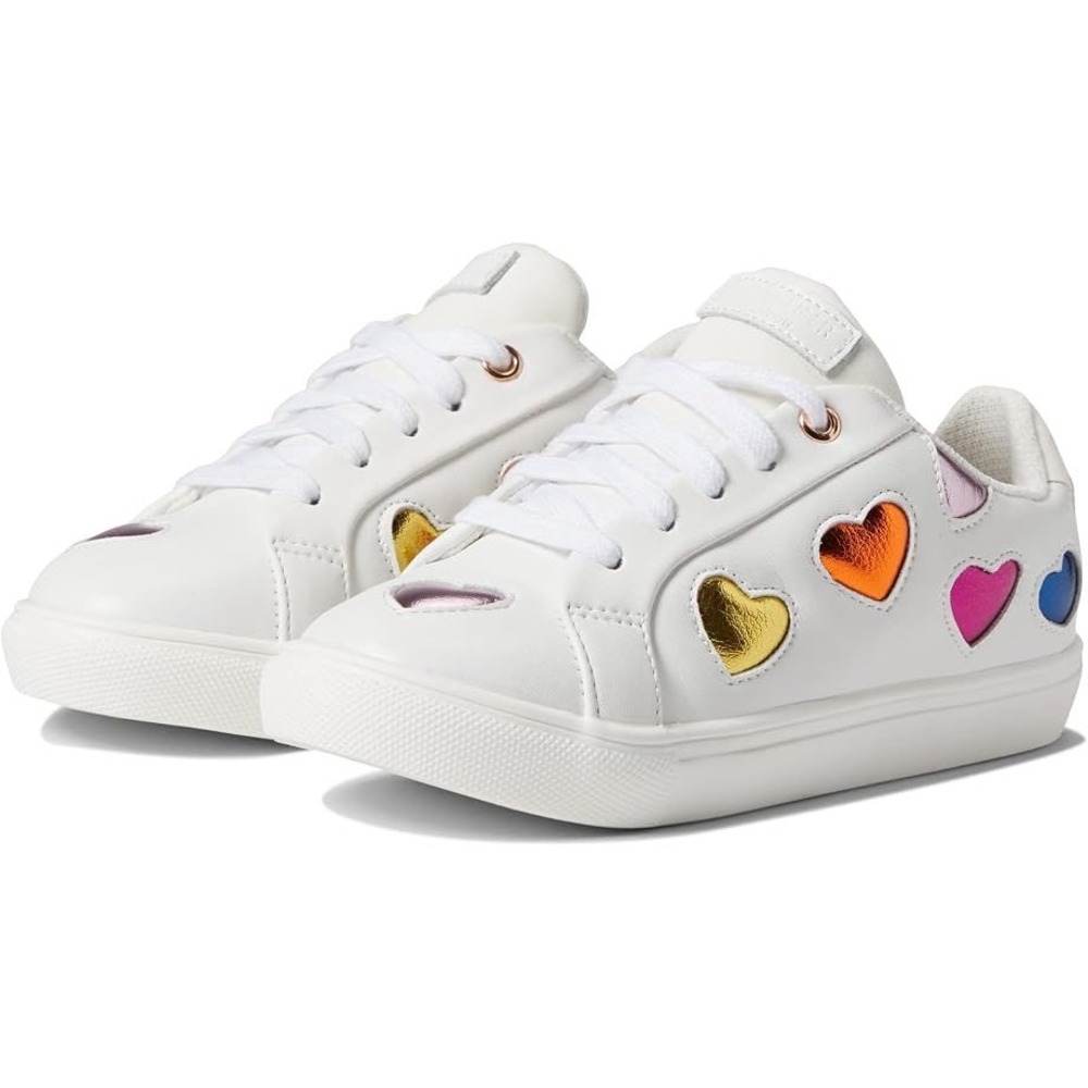 Kurt Geiger London Mini Lane Love Sneakers White Leather Rainbow Heart UK 5 US 6